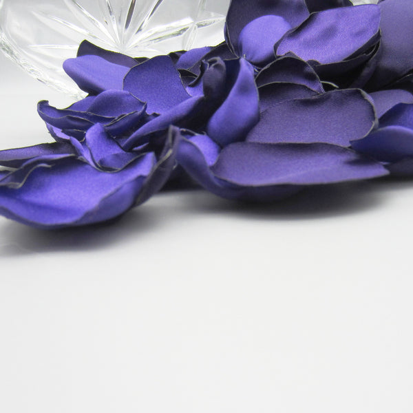 50 Purple Satin Flower Petals For Wedding Decor