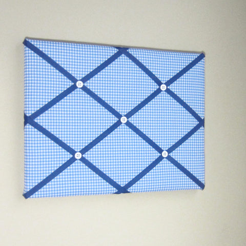 11"x14"  Memory Board or Bow Holder-Blue Gingham