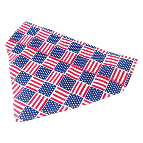 Patriotic Print Pet Bandana-4 Sizes Fits Over Collar