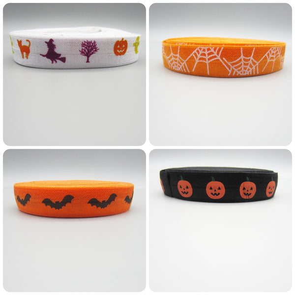 Supply Destash! 4Yards Fold Over Elastic-5/8" Halloween Prints