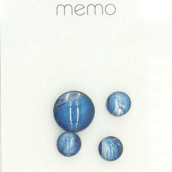 Set of 4 Handpainted Magnets -Navy Blue & Silver 18 & 30mm