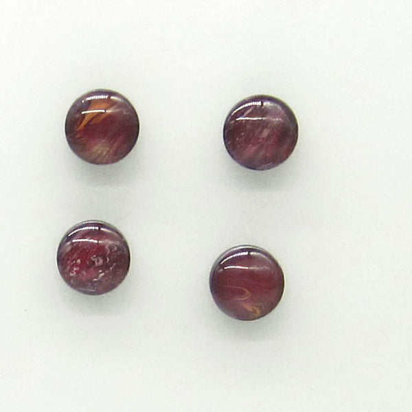 Set of 4 Handpainted Magnets -Burgundy & Gold 18mm Magnets