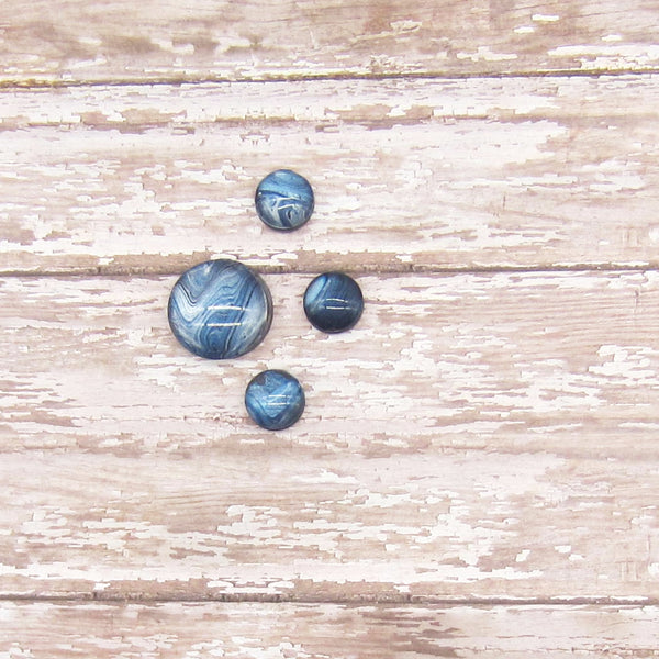Set of 4 Handpainted Magnets -Navy & Silver