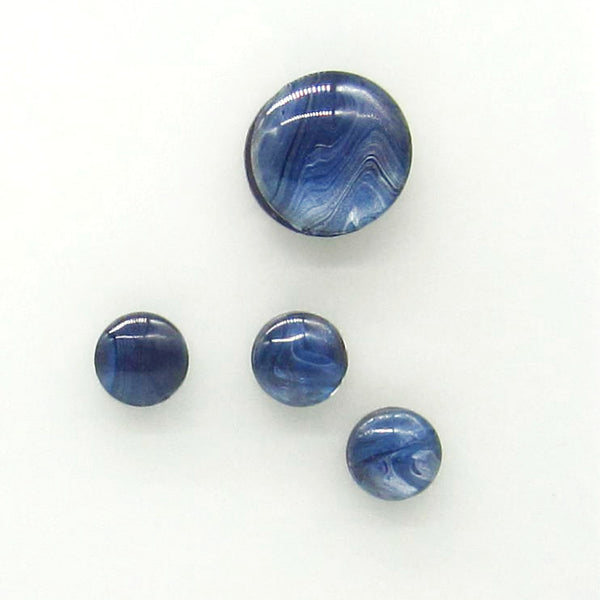 Set of 4 Handpainted Magnets -Navy & Silver