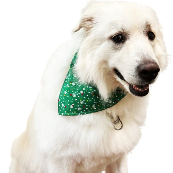 Christmas Snowflakes Pet Bandana- Fits Over Collar 4 Sizes Available - Hold It!