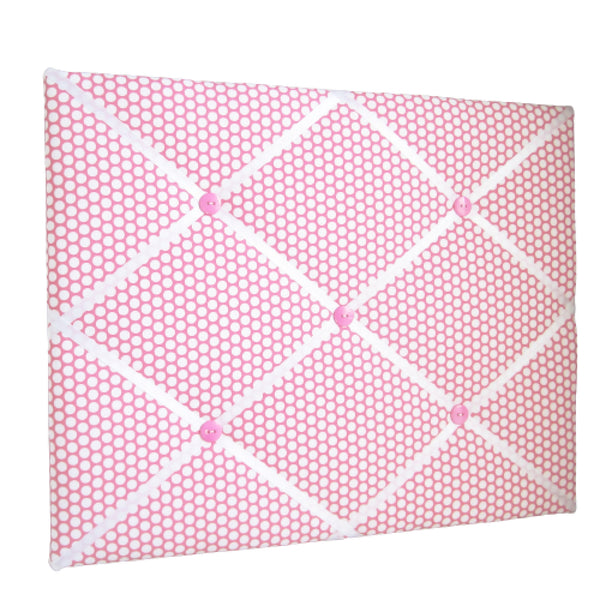 16"x20"  Memory Board or Bow Holder-Pink & White Polka Dot