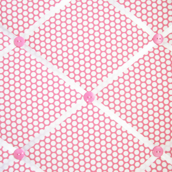 16"x20"  Memory Board or Bow Holder-Pink & White Polka Dot