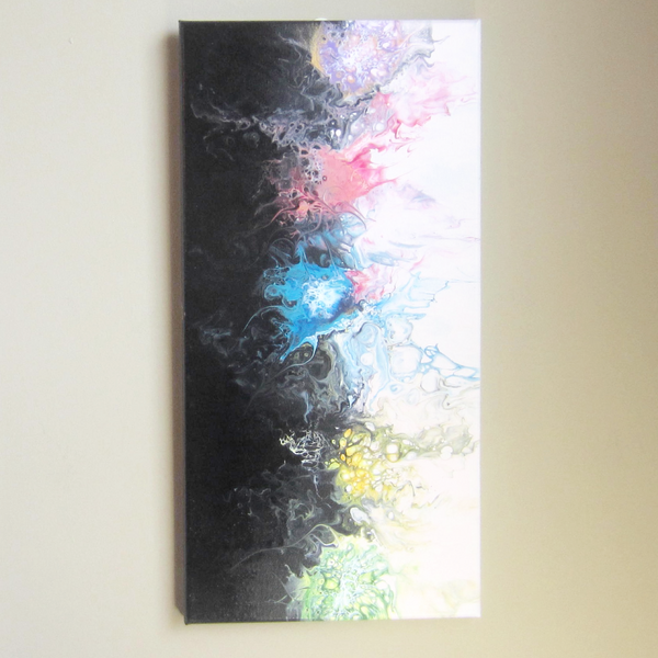 "Over The Rainbow" 10"x20"  Dutch Pour Acrylic Painting