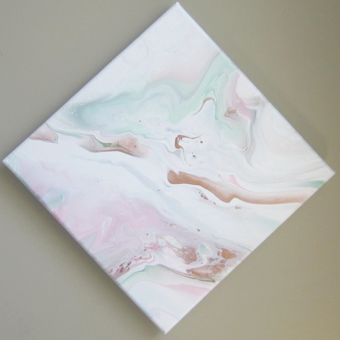 12"x12" Acrylic Painting Marbeling Pour