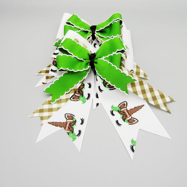 Football Unicorn Equestrian Hair Bows-Available on a French Barrette or Hair Clip