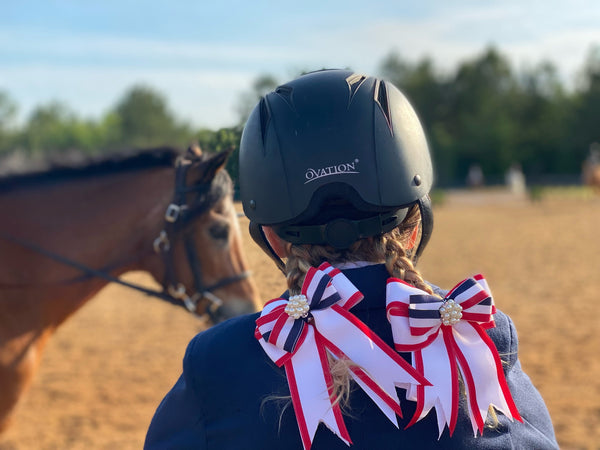 Rodeo Ready Set of 2 Equestrian Hair Bows-Available on a French Barrette or Hair Clip