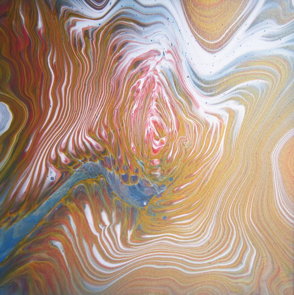 "A River Runs Through It" 12"x12" Acrylic Galaxy Straight Pour Painting