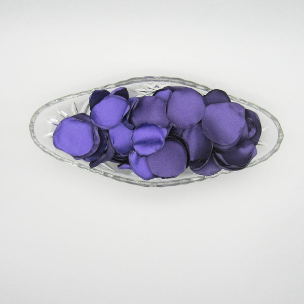 50 Purple Satin Flower Petals For Wedding Decor