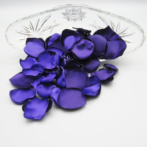 50 Purple Satin Flower Petals For Wedding Decor