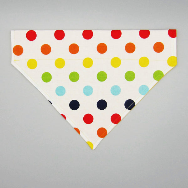 Bright Polka Dot Pet Bandana- Fits Over Collar 4 Sizes Available
