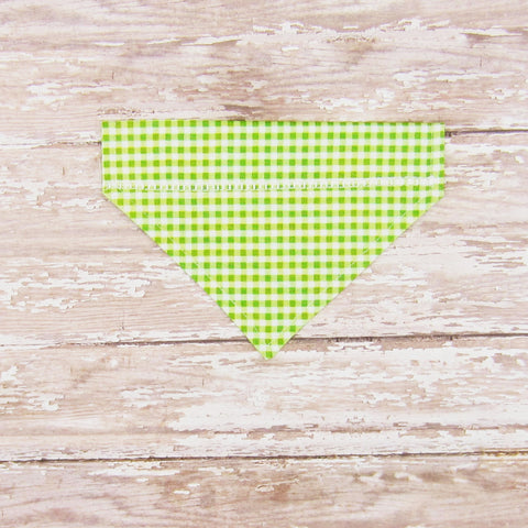 Apple Green Polka Dot Pet Bandana- Fits Over Collar 4 Sizes Available