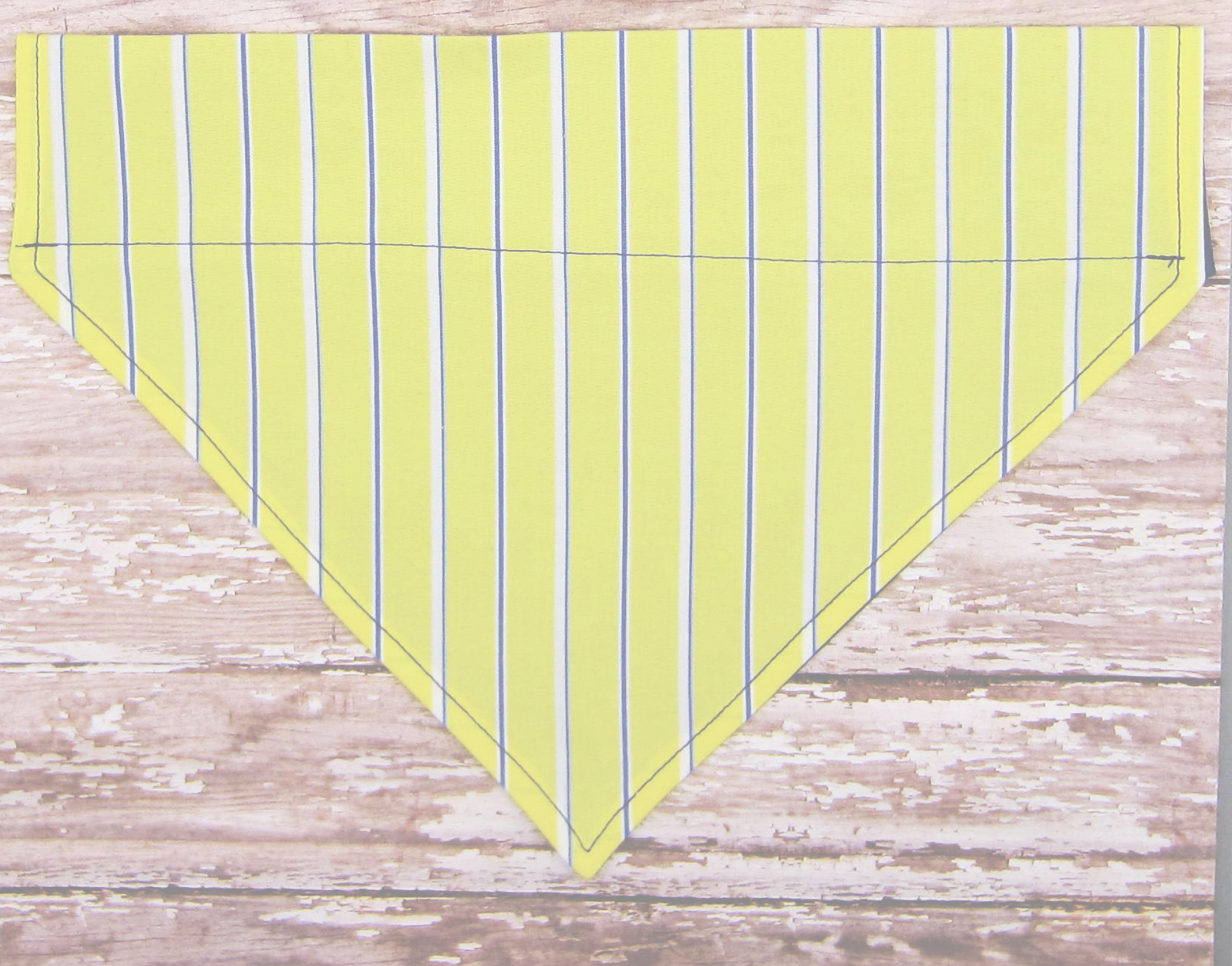 Yellow & Royal Stripe Pet Bandana- Fits Over Collar 4 Sizes Available