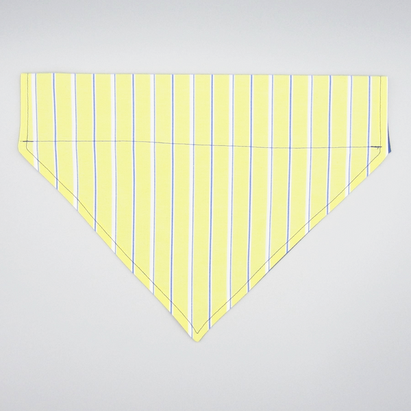 Yellow & Royal Stripe Pet Bandana- Fits Over Collar 4 Sizes Available