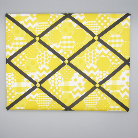 11"x14"  Memory Board or Bow Holder-Yellow Geometric & Black
