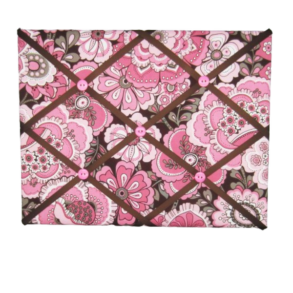 11"x14"  Memory Board or Bow Holder-Pink & Brown Floral