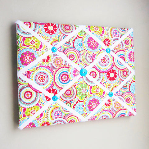 11"x14" Memory Board or Bow Holder-Mosaic Pink, Blue, Green, Yellow