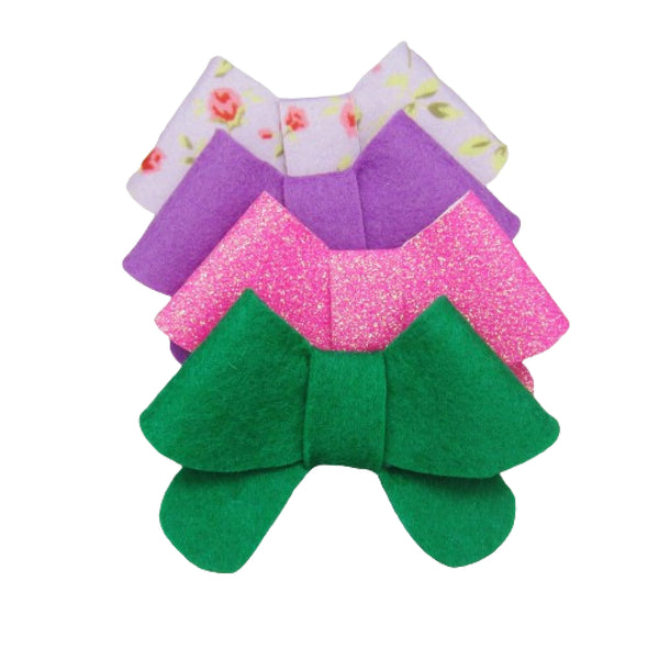 Fortune Cookie Felt Bow Hair Clip-Large