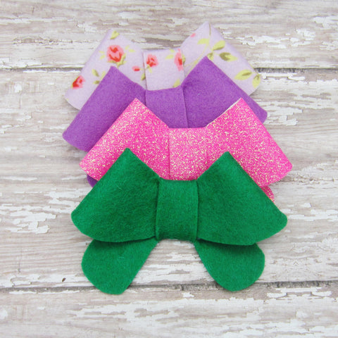 Fortune Cookie Felt Bow Hair Clip-Large