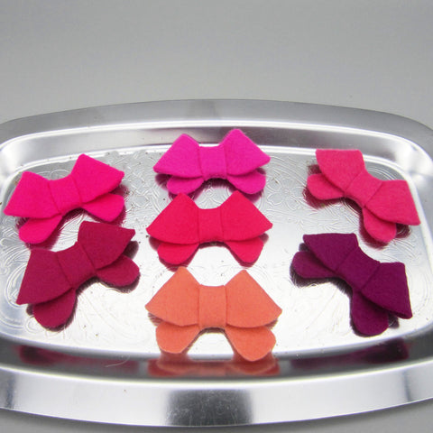 Fortune Cookie Felt Bow Hair Clip-Small