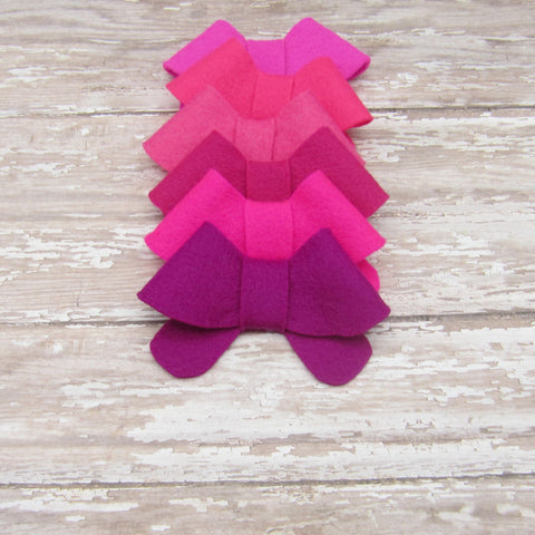 Set of 6 Fortune Cookie Felt Bow Hair Clip-Large