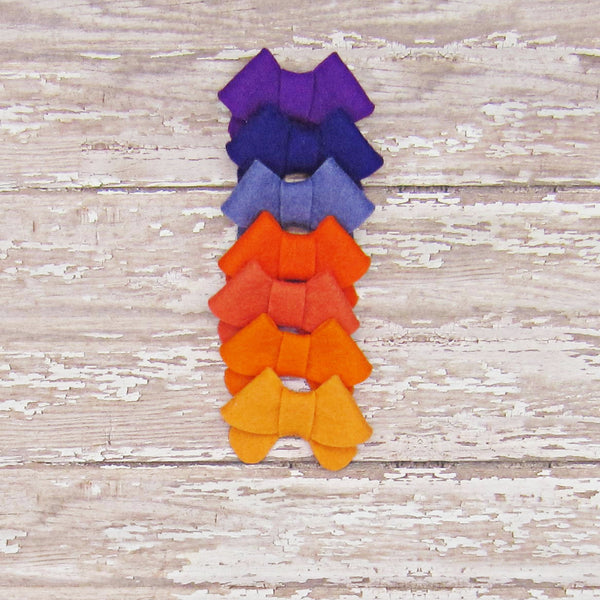 Fortune Cookie Felt Bow Hair Clip-Small