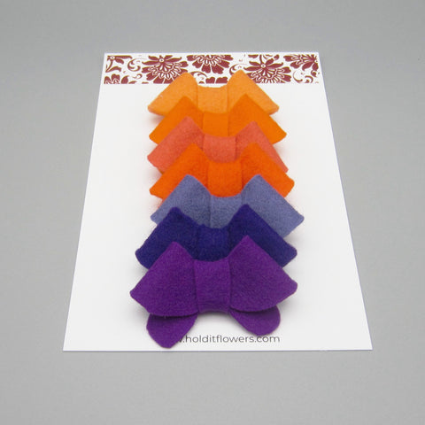 Fortune Cookie Felt Bow Hair Clip-Small