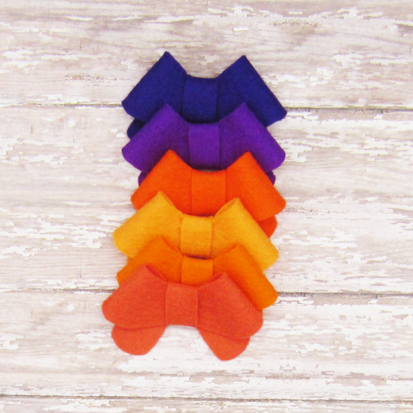 Set of 6 Fortune Cookie Felt Bow Hair Clip-Large