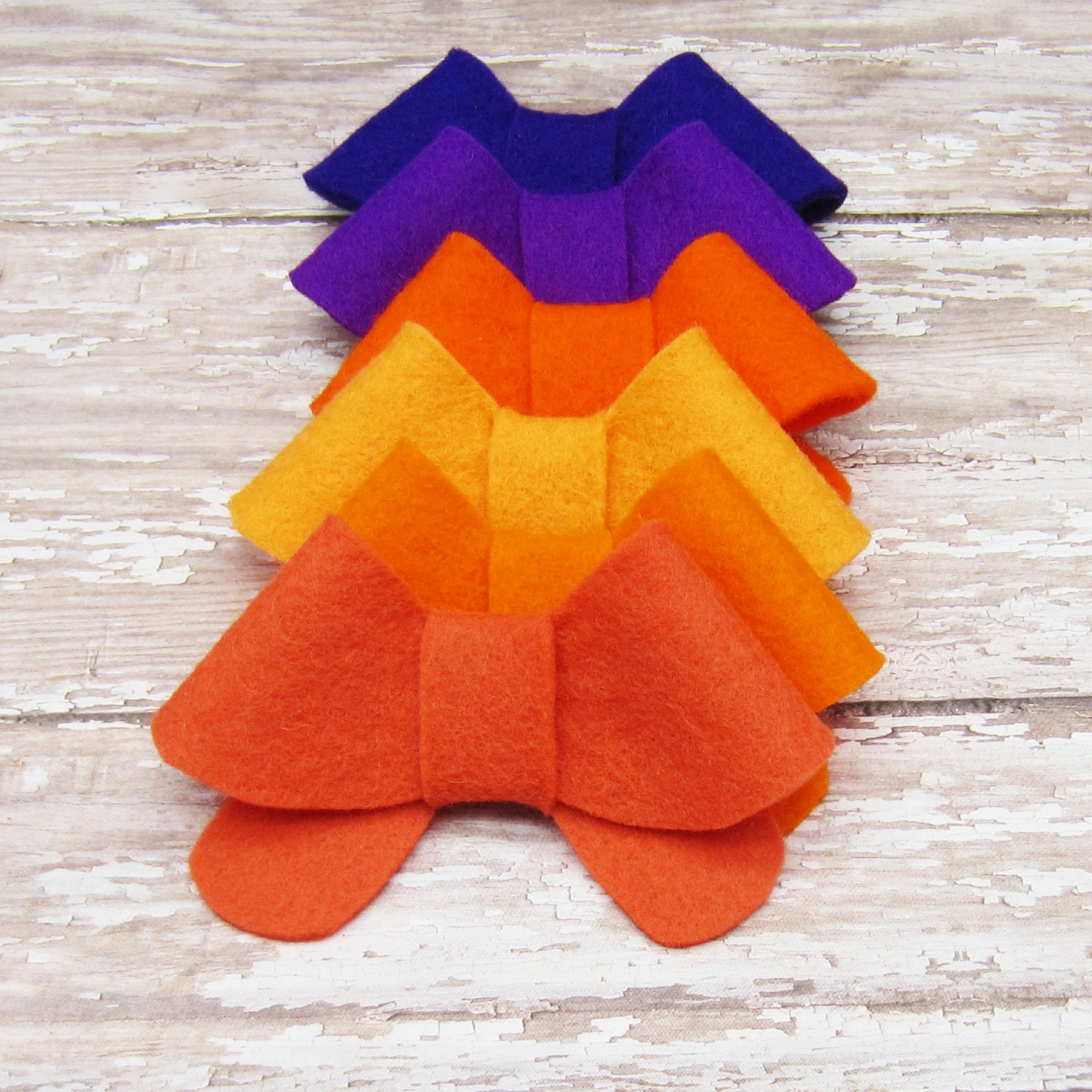 Set of 6 Fortune Cookie Felt Bow Hair Clip-Large