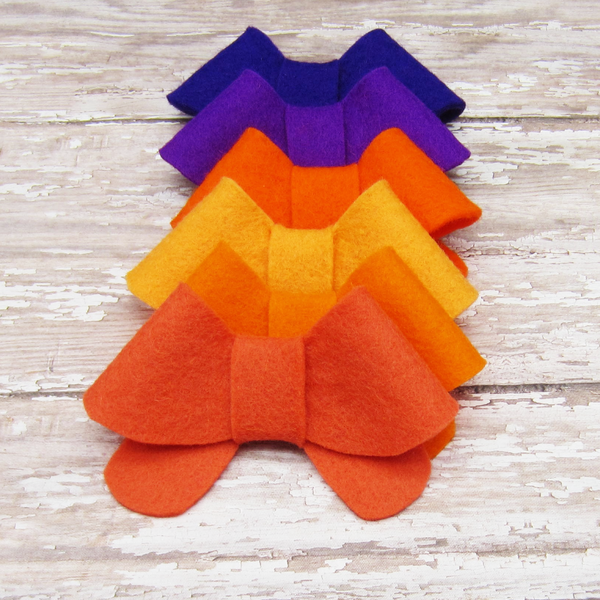 Set of 6 Fortune Cookie Felt Bow Hair Clip-Large