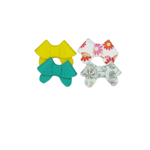 Set of 4 Fortune Cookie Felt Bow Hair Clip-Small