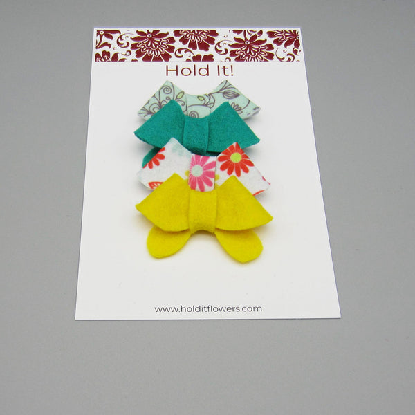 Set of 4 Fortune Cookie Felt Bow Hair Clip-Small