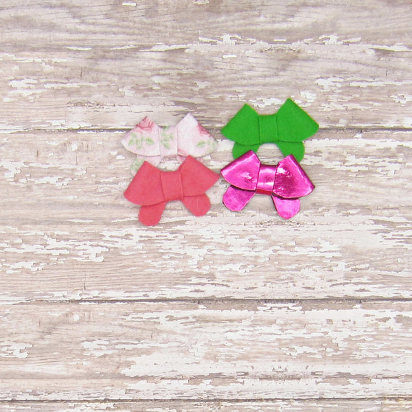 Set of 4 Fortune Cookie Felt Bow Hair Clip-Small