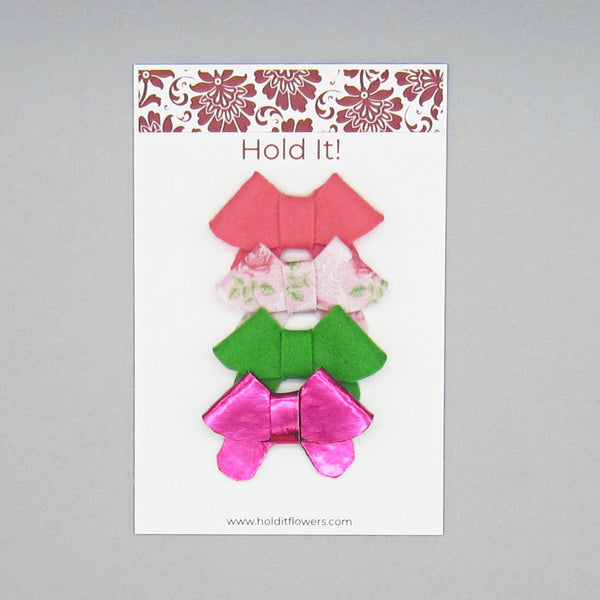 Set of 4 Fortune Cookie Felt Bow Hair Clip-Small
