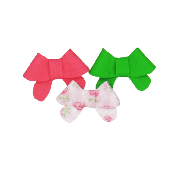 Set of 3 Fortune Cookie Felt Bow Hair Clip-Large