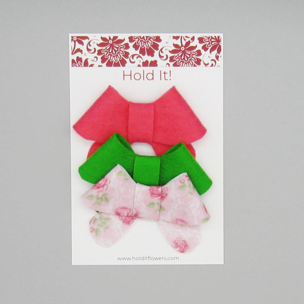 Set of 3 Fortune Cookie Felt Bow Hair Clip-Large