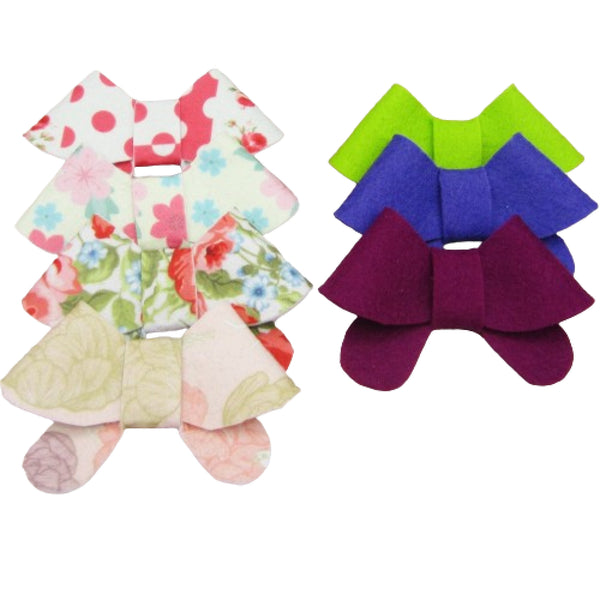 Set of 7 Fortune Cookie Felt Bow Hair Clip-Large