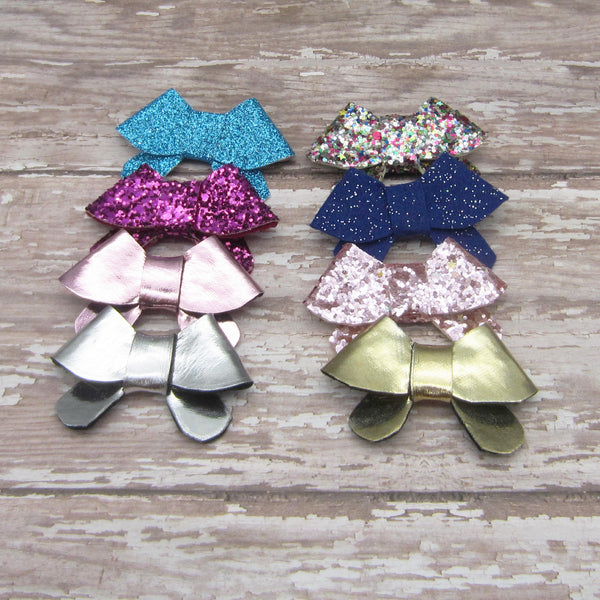 Set of 8 Fortune Cookie Felt Bow Hair Clip-Small