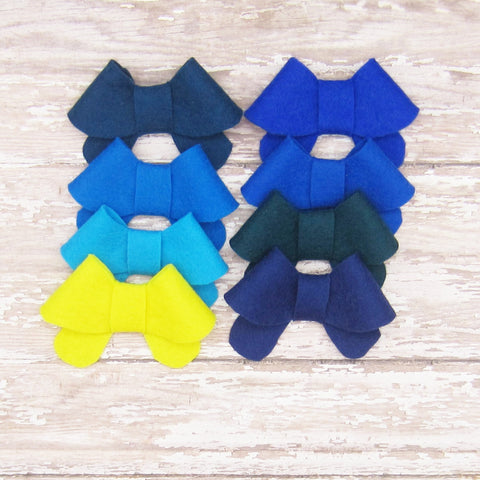 Set of 8 Fortune Cookie Felt Bow Hair Clip-Large
