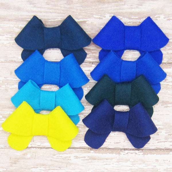 Set of 8 Fortune Cookie Felt Bow Hair Clip-Large