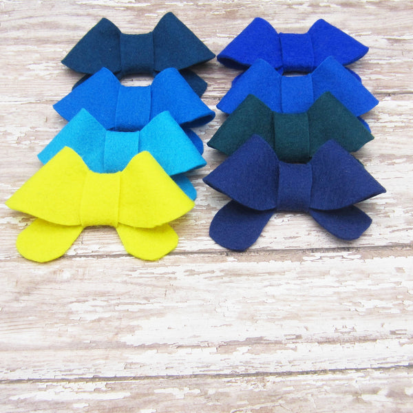 Set of 8 Fortune Cookie Felt Bow Hair Clip-Large
