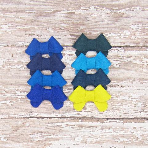Set of 8 Fortune Cookie Felt Bow Hair Clip-Small