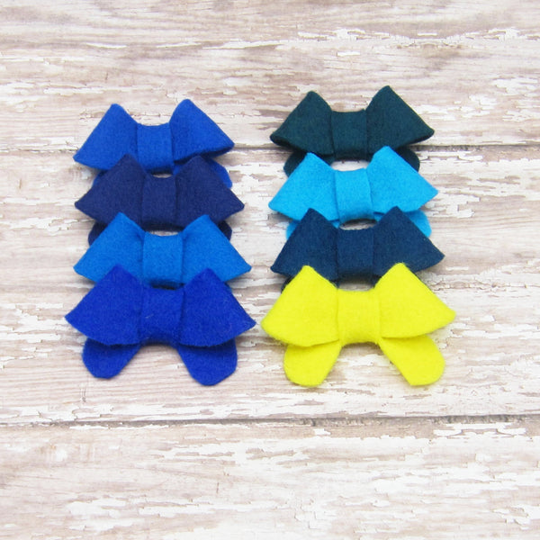 Set of 8 Fortune Cookie Felt Bow Hair Clip-Small