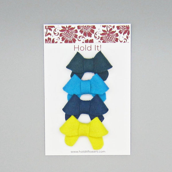 Set of 8 Fortune Cookie Felt Bow Hair Clip-Small