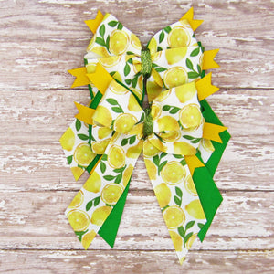 Lemonade Set of 2  Equestrian Hair Bows-Available on a French Barrette or Hair Clip