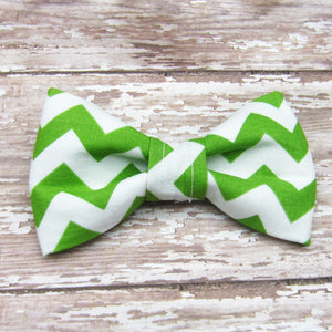 Green Chevron Bow Tie or Sailor Bow-4 Sizes Available